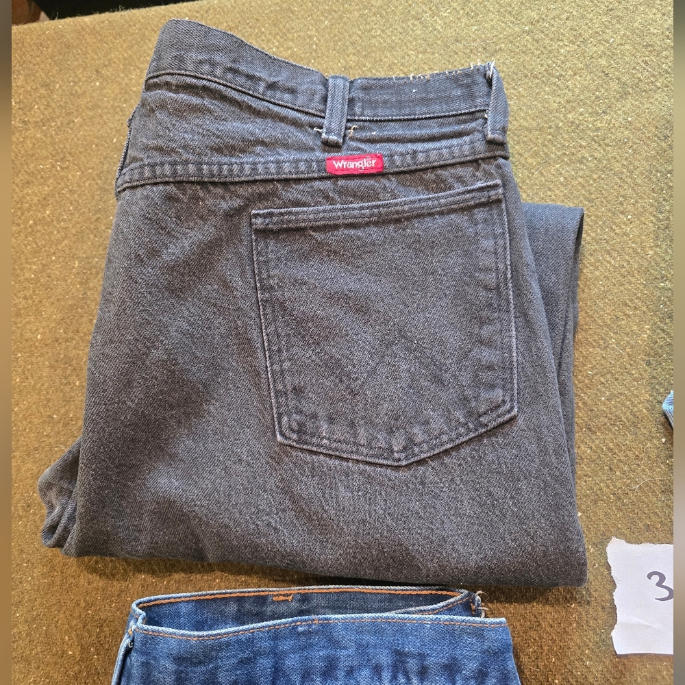Wrangler Black Jeans Vintage Mens 38x30